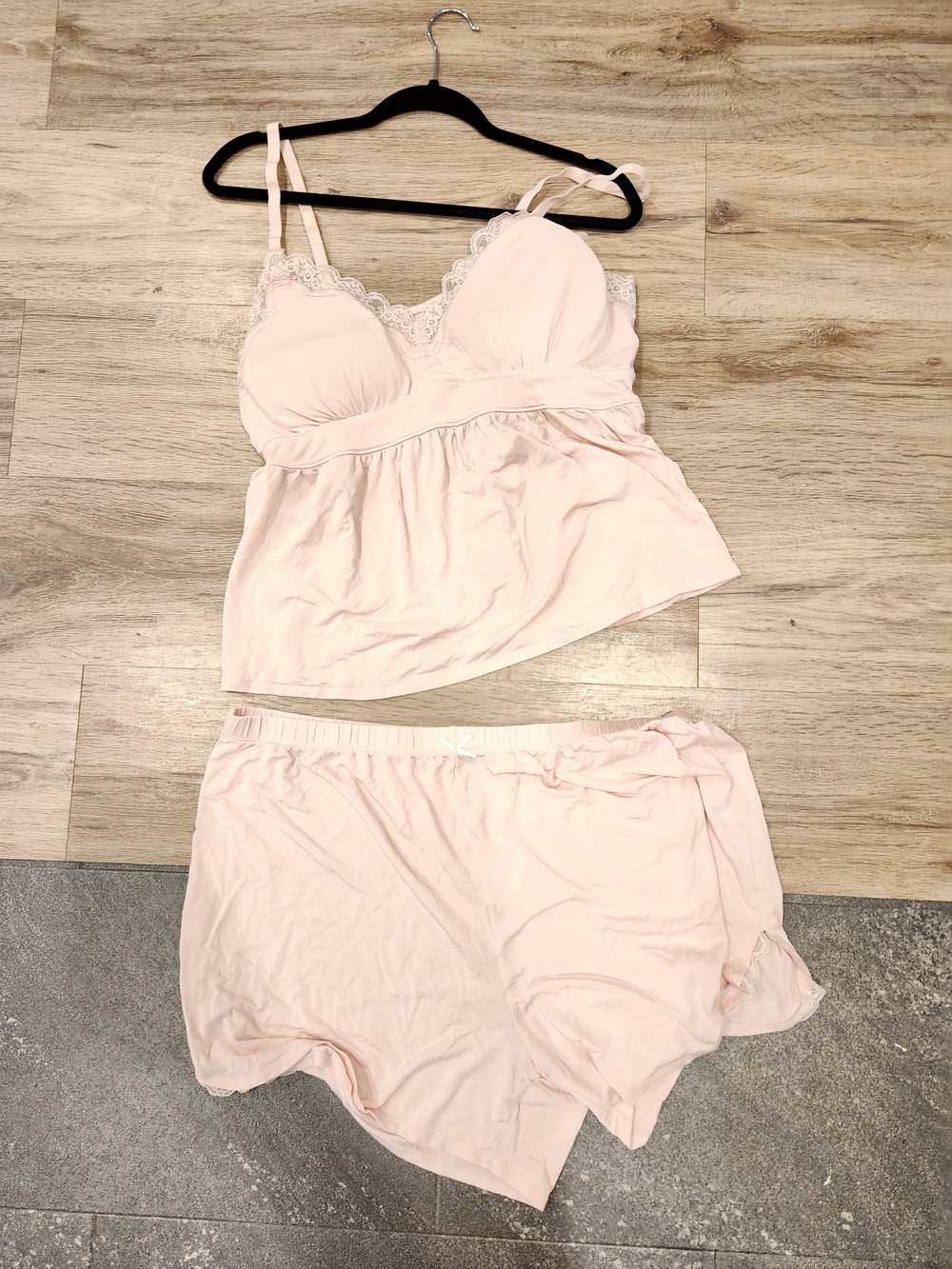 Knix Xxl Light Pink Lace Trim Pajama Set